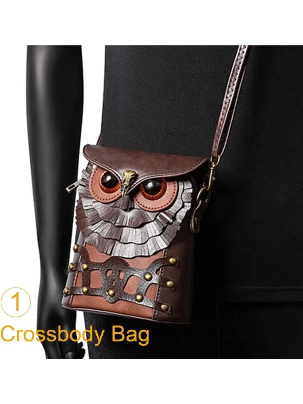 Vintage Leather Crossbody Bag - Small Shoulder Purse & Phone Holder for